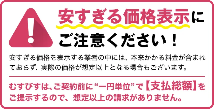 安すぎる価格表示にご注意ください！