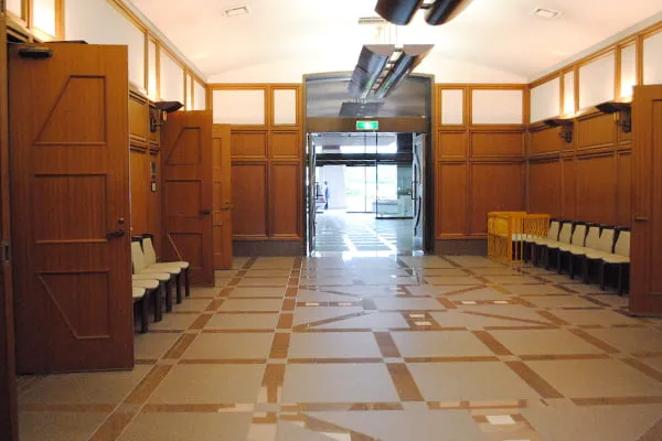 八王子市斎場の受付スペース