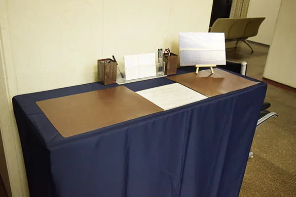 久保山霊堂の受付