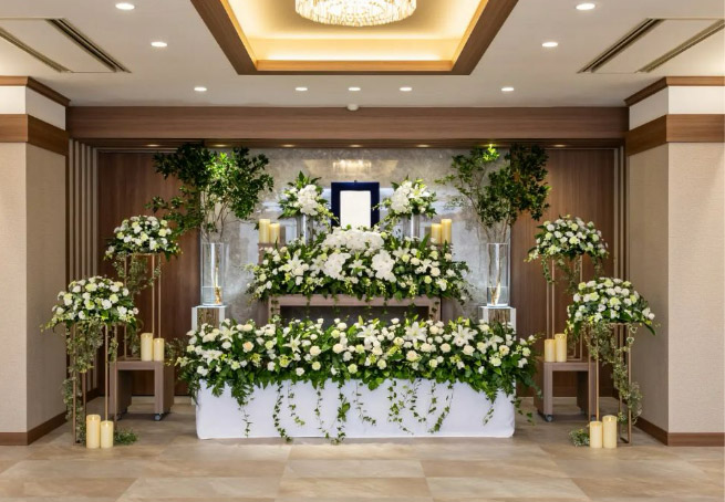 町屋斎場の式場：雪