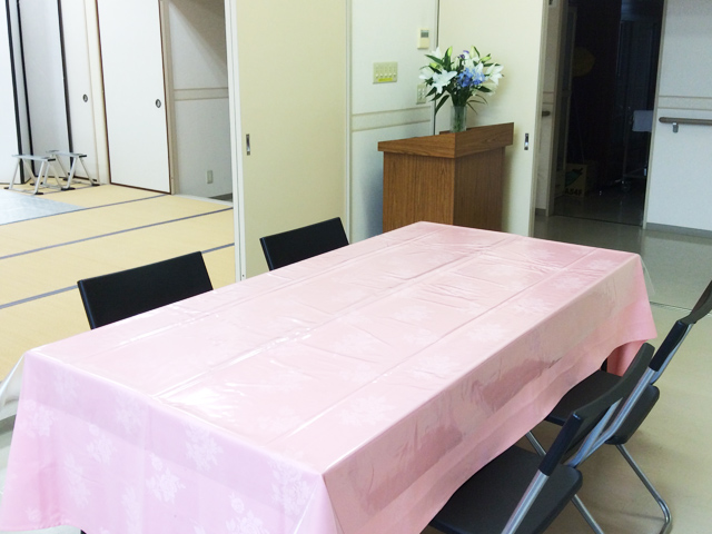 家族葬エコホールの親族控室